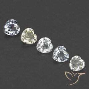 Gemas de Zafiro Multicolor natural de 2.13 ct, Corazón, VVS-VS