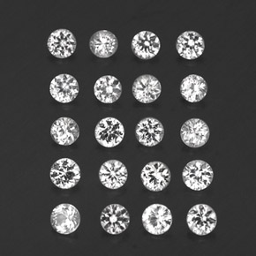 Gemas de zafiro blanco natural de  ct, corte redondo, VVS-VS