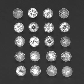 Gemas de zafiro blanco natural de  ct, corte redondo, VVS-VS