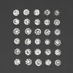 Gemas de zafiro blanco natural de  ct, corte redondo, VVS-VS