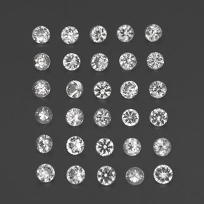 Gemas de zafiro blanco natural de  ct, corte redondo, VVS-VS