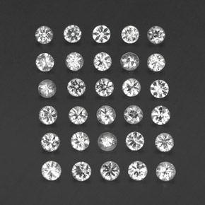 Gemas de zafiro blanco natural de  ct, corte redondo, VVS-VS