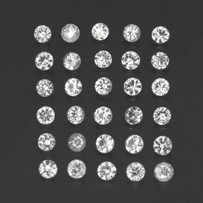 Gemas de zafiro blanco natural de  ct, corte redondo, VVS-VS
