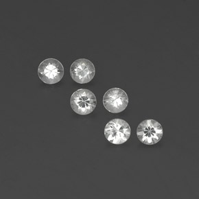 Gemas de zafiro blanco natural de  ct, corte redondo, VVS-VS