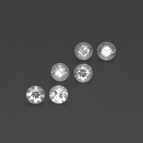 Gemas de zafiro blanco natural de  ct, corte redondo, VVS-VS