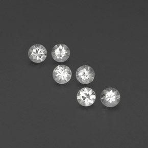 Gemas de zafiro blanco natural de  ct, corte redondo, VVS-VS