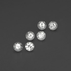 Gemas de zafiro blanco natural de  ct, corte redondo, VVS-VS