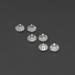 Gemas de zafiro blanco natural de  ct, corte redondo, VVS-VS