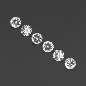 Gemas de zafiro blanco natural de  ct, corte redondo, VVS-VS
