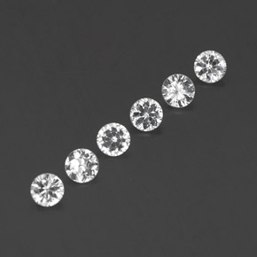 Gemas de zafiro blanco natural de  ct, corte redondo, VVS-VS