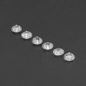 Gemas de zafiro blanco natural de  ct, corte redondo, VVS-VS