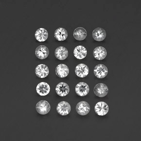 Gemas de zafiro blanco natural de 3,19 ct, corte redondo, VVS-VS