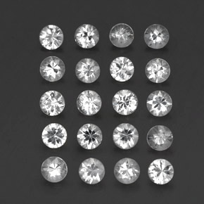 Gemas de zafiro blanco natural de 3,19 ct, corte redondo, VVS-VS