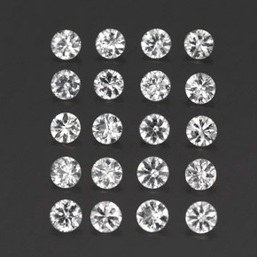 Gemas de zafiro blanco natural de  ct, corte redondo, VVS-VS
