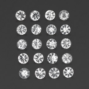Gemas de zafiro blanco natural de  ct, corte redondo, VVS-VS