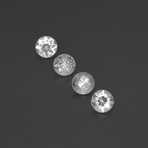 Gemas de zafiro blanco natural de  ct, corte redondo, VVS-VS