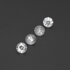 Gemas de zafiro blanco natural de  ct, corte redondo, VVS-VS