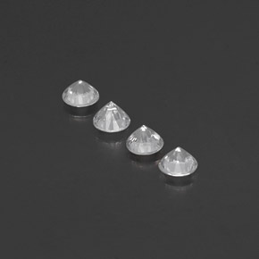 Gemas de zafiro blanco natural de  ct, corte redondo, VVS-VS