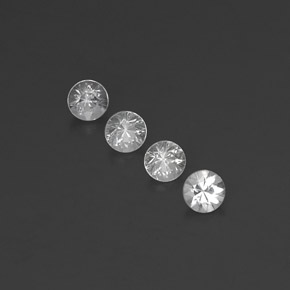 Gemas de zafiro blanco natural de  ct, corte redondo, VVS-VS