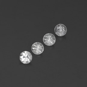 Gemas de zafiro blanco natural de  ct, corte redondo, VVS-VS