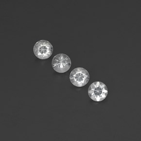 Gemas de zafiro blanco natural de  ct, corte redondo, VVS-VS