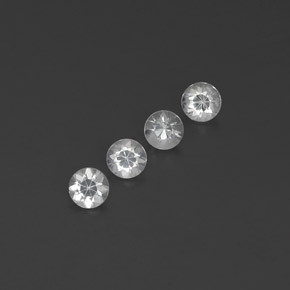 Gemas de zafiro blanco natural de  ct, corte redondo, VVS-VS