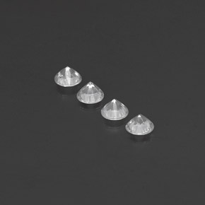 Gemas de zafiro blanco natural de  ct, corte redondo, VVS-VS