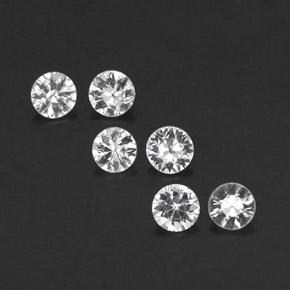 Gemas de zafiro blanco natural de  ct, corte redondo, VVS-VS