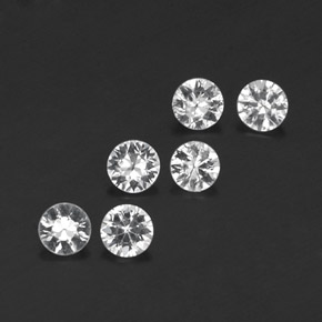 Gemas de zafiro blanco natural de  ct, corte redondo, VVS-VS