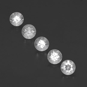 Gemas de zafiro blanco natural de  ct, corte redondo, VVS-VS