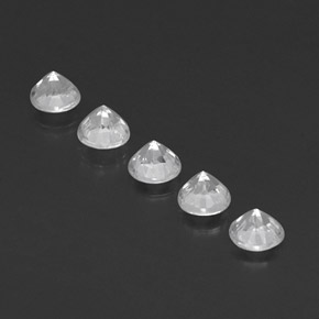 Gemas de zafiro blanco natural de  ct, corte redondo, VVS-VS