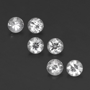 Gemas de zafiro blanco natural de  ct, corte redondo, VVS-VS