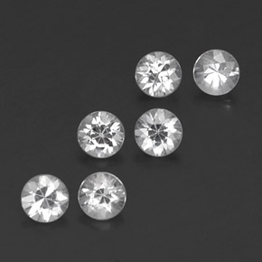 Gemas de zafiro blanco natural de  ct, corte redondo, VVS-VS