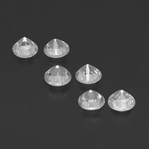 Gemas de zafiro blanco natural de  ct, corte redondo, VVS-VS
