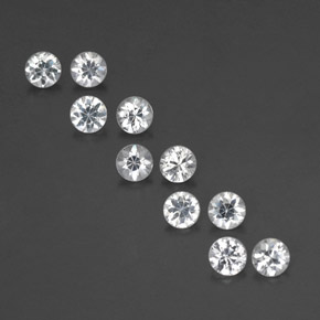 Gemas de zafiro blanco natural de  ct, corte redondo, VVS-VS