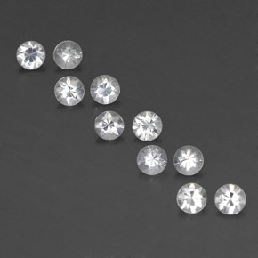 Gemas de zafiro blanco natural de 1,63 ct, corte redondo, VVS-VS