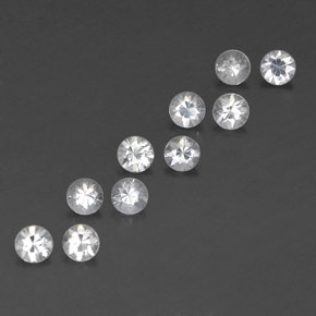 Gemas de zafiro blanco natural de 1,63 ct, corte redondo, VVS-VS