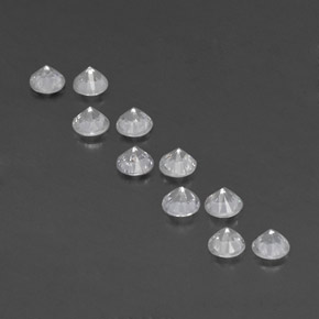 Gemas de zafiro blanco natural de 1,63 ct, corte redondo, VVS-VS