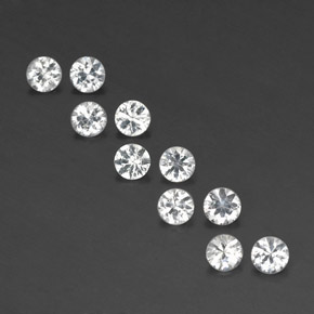 Gemas de zafiro blanco natural de  ct, corte redondo, VVS-VS