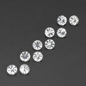 Gemas de zafiro blanco natural de  ct, corte redondo, VVS-VS