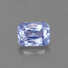 Zafiro azul natural de 1,88 ct, corte esmeralda, VS-SI
