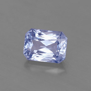 Zafiro azul natural de 1,88 ct, corte esmeralda, VS-SI