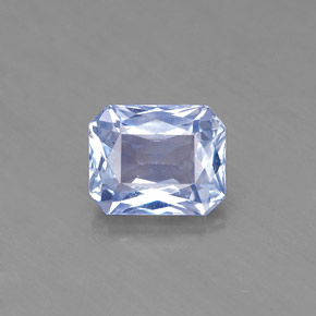 Zafiro azul natural de 1,72 ct, corte esmeralda, VS