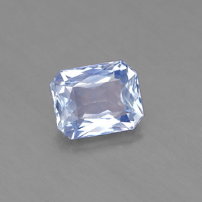 Zafiro azul natural de 1,72 ct, corte esmeralda, VS