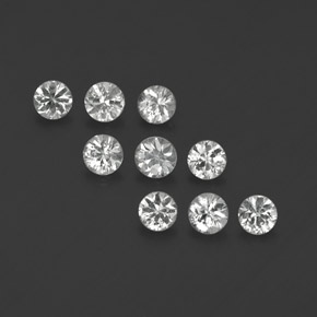 Gemas de zafiro blanco natural de  ct, corte redondo, VVS-VS