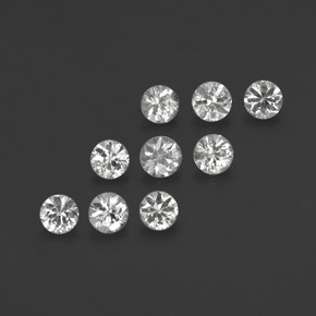 Gemas de zafiro blanco natural de  ct, corte redondo, VVS-VS