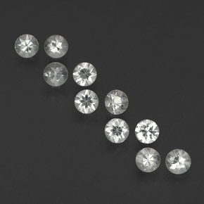 Gemas de zafiro blanco natural de 1,77 ct, corte redondo, VVS-VS