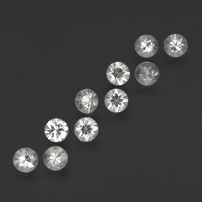 Gemas de zafiro blanco natural de 1,77 ct, corte redondo, VVS-VS
