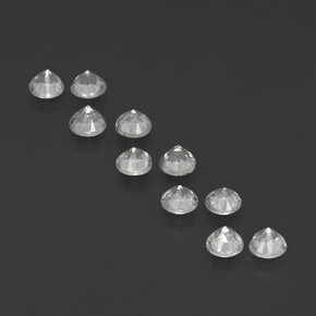 Gemas de zafiro blanco natural de 1,77 ct, corte redondo, VVS-VS