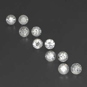 Gemas de zafiro blanco natural de 1,84 ct, corte redondo, VVS-VS